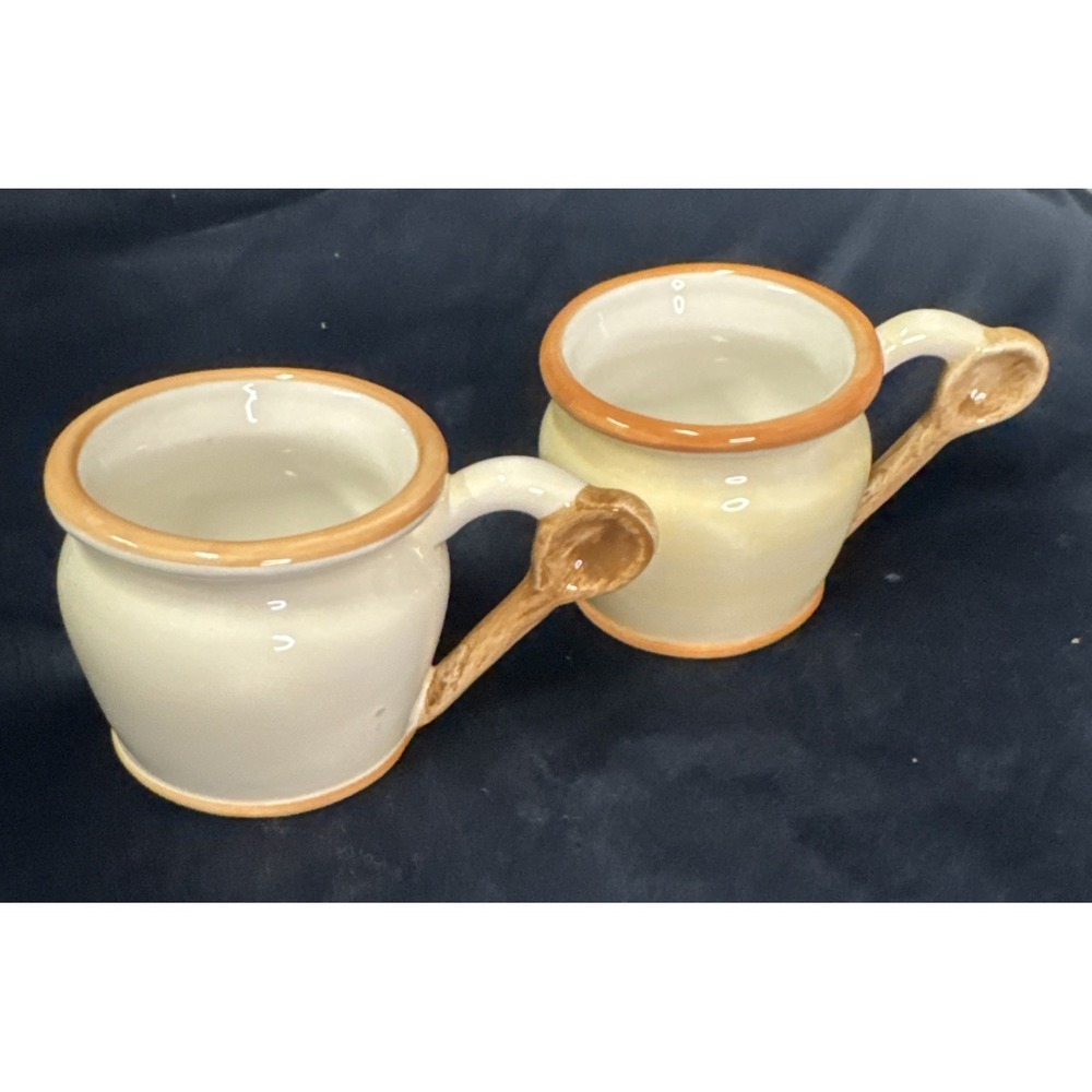 Houston Harvest Ceramic Tea Cup With Spoon For Handle 2.25" Tall